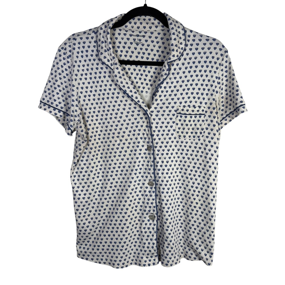 Roller Rabbit Hearts Pima Cotton Pajama Set Size Large Shorts Short Sleeve Top